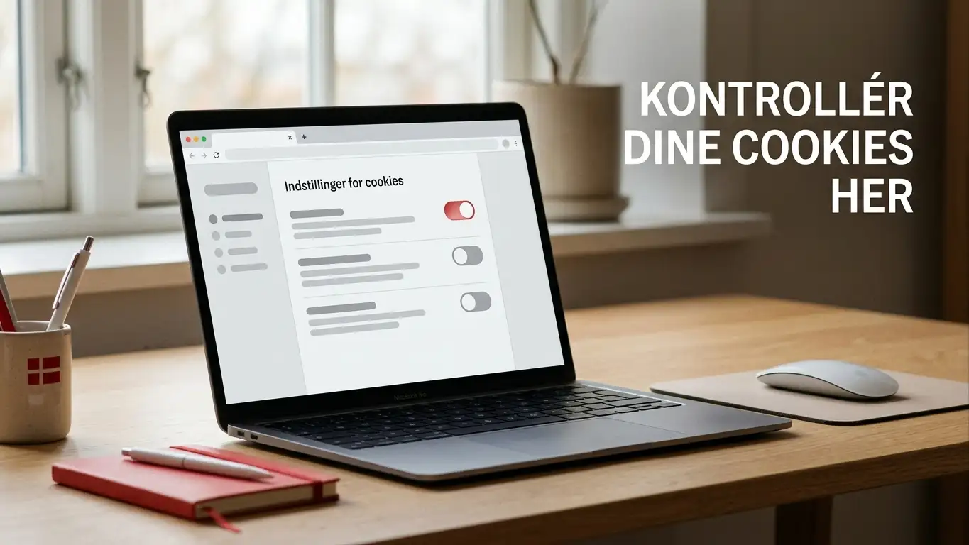 Browserindstillinger på en bærbar computer som neutral illustration af cookievalg