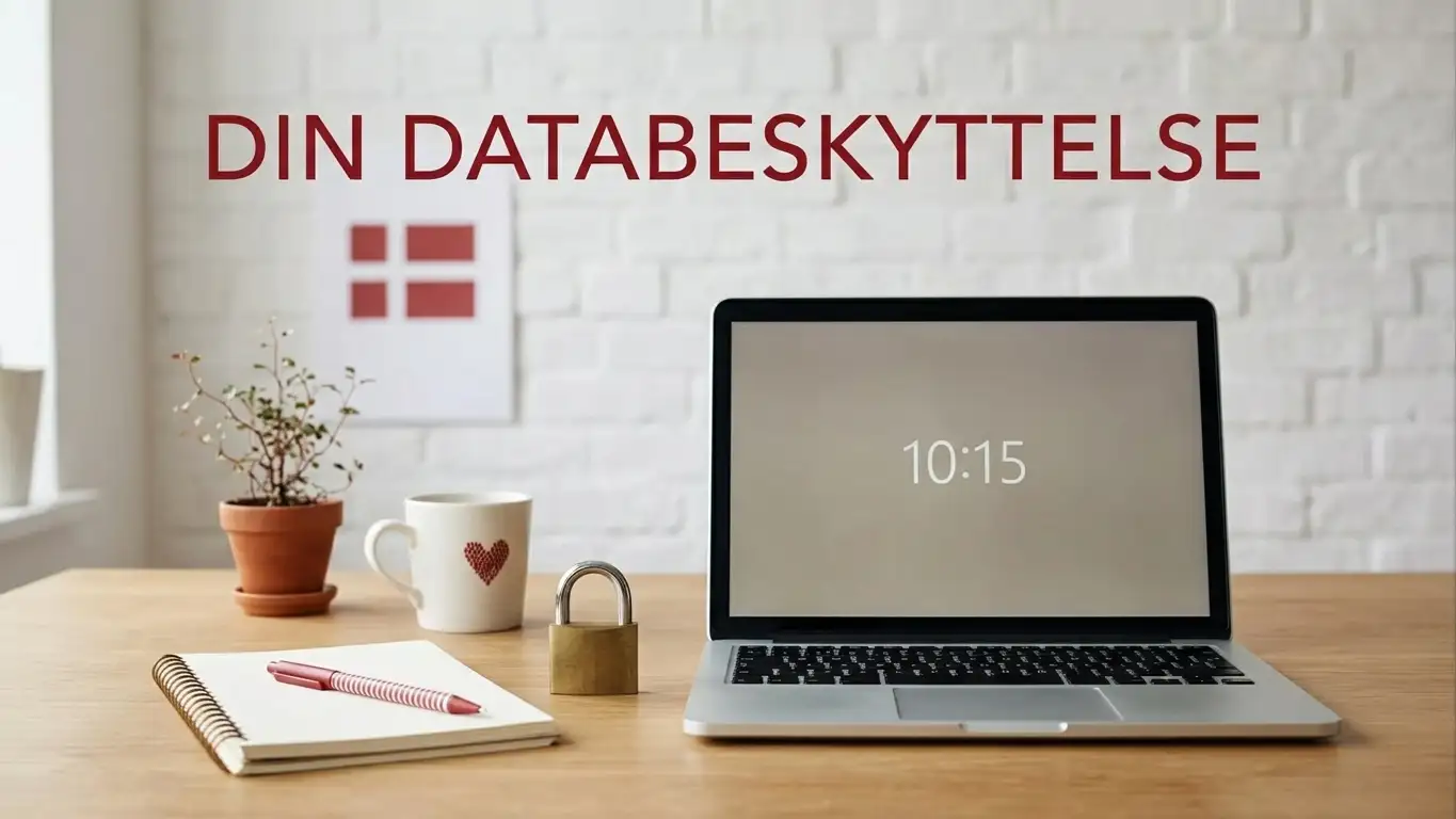 Bærbar computer og låsesymbol som neutral illustration af privatliv ved læsning